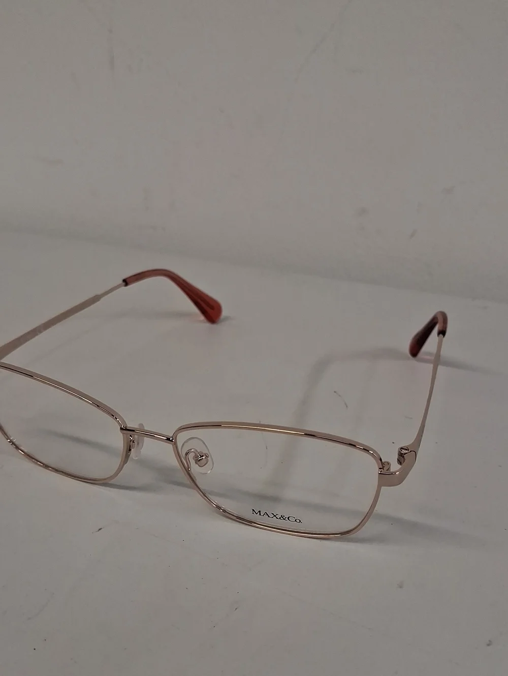 NWOT Rxable Women's Max & Co. MO5056 028 Rose Gold Rectangle Eyeglass Frames